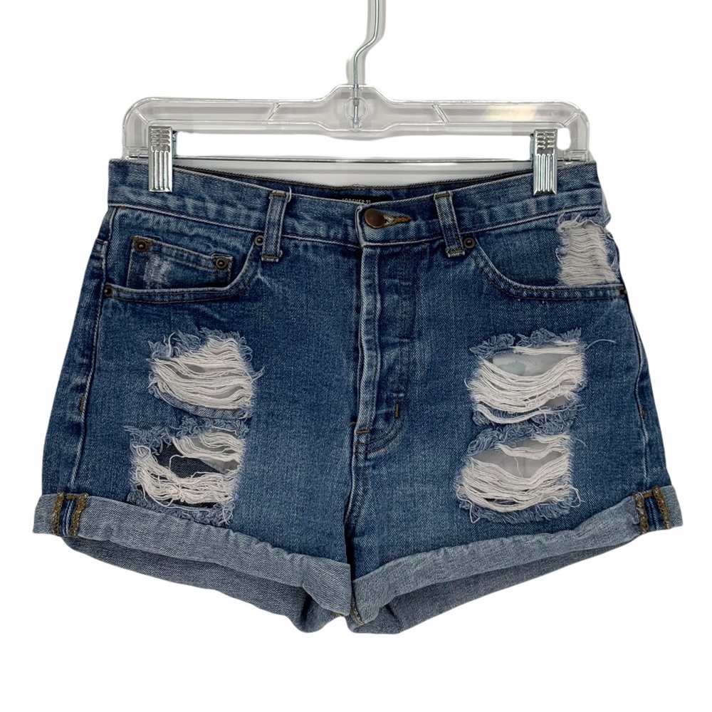 Forever 21 Distressed Denim High Waisted Shorts Size 29